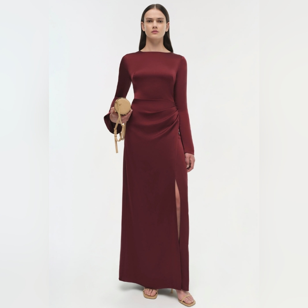 SIMKHAI Qiana Gown Burgundy Size 2 New